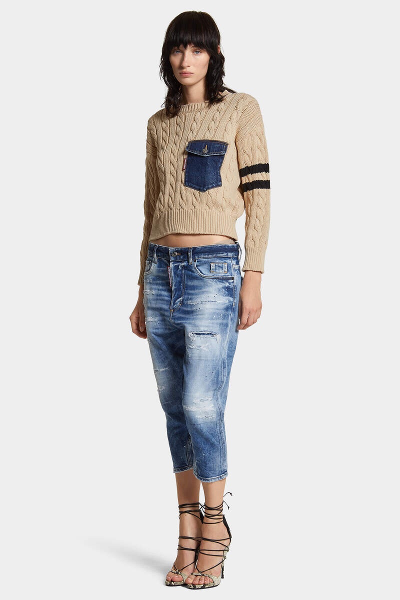 DENIM MIX PULLOVER - 6