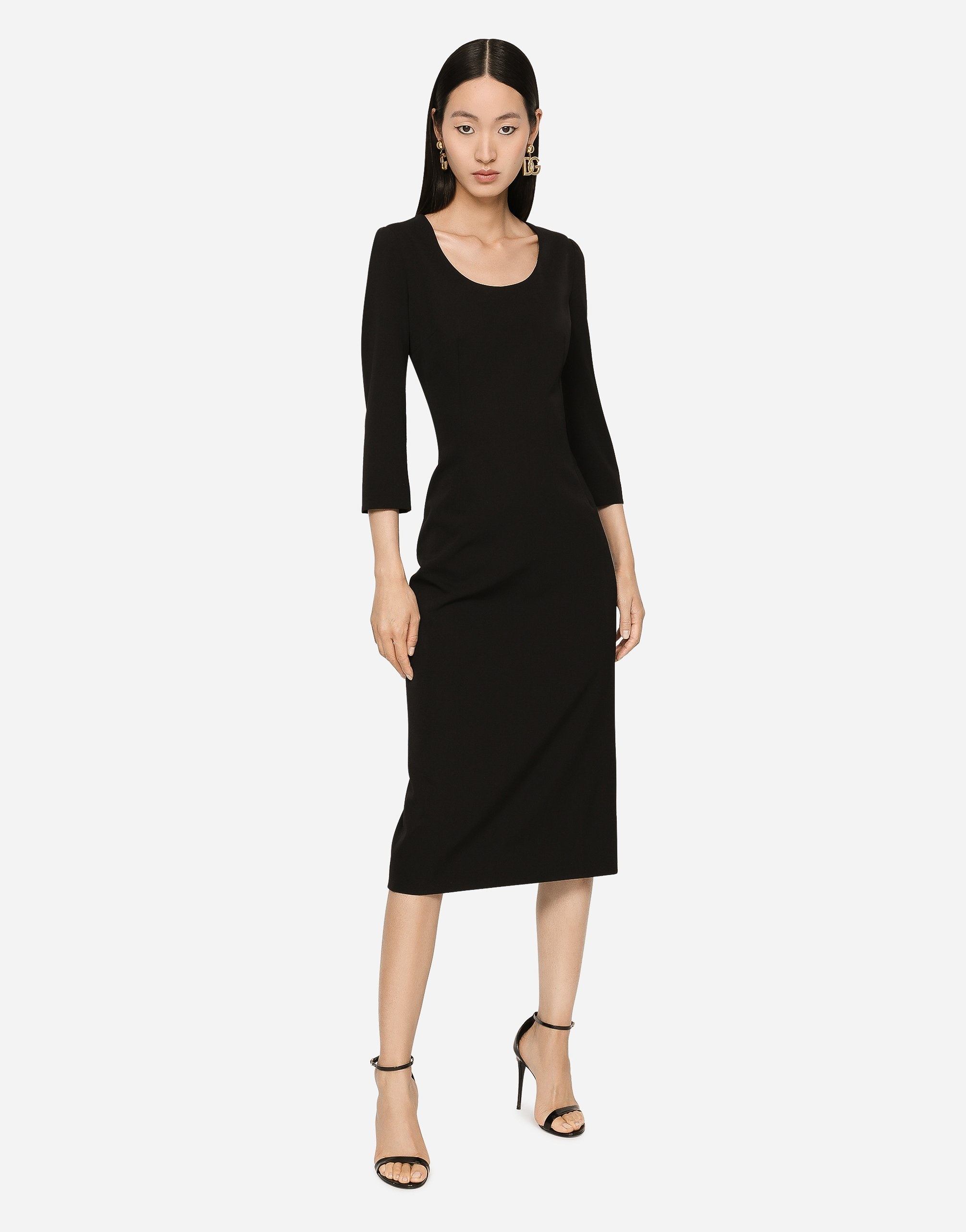 Woolen calf-length dress - 2