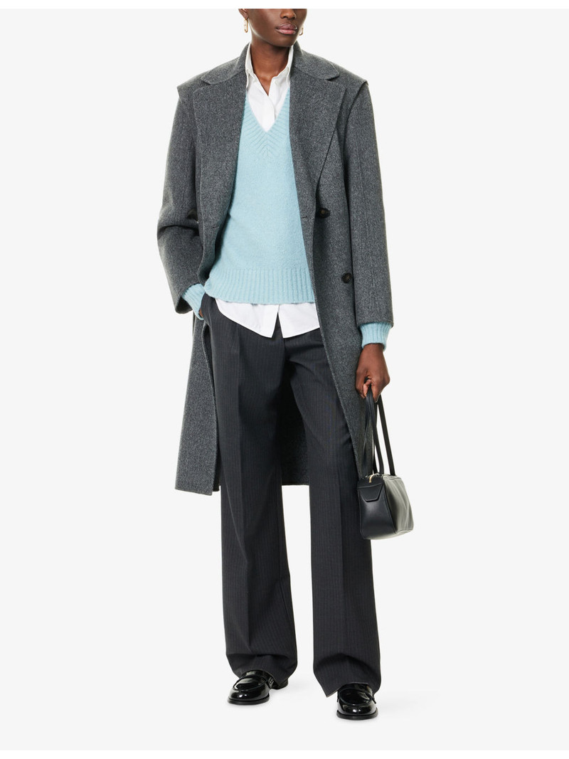 WEEKEND Max Mara Pinstripe Pleated Wool Trousers outlook