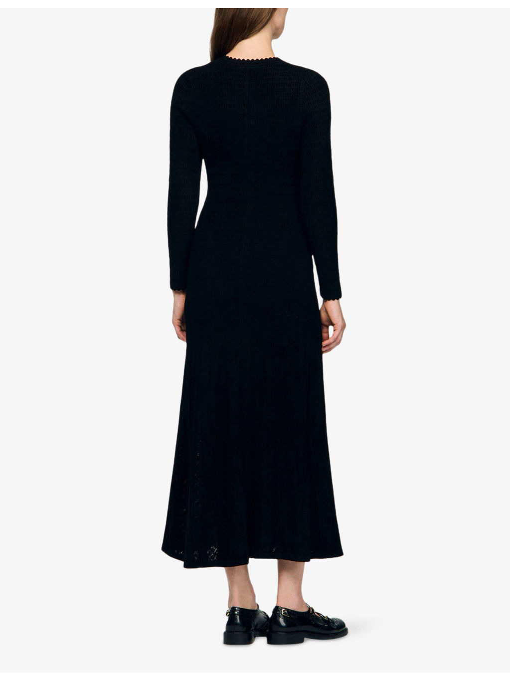 Round-Neck Button-Down Stretch-Knit Maxi Dress - 3