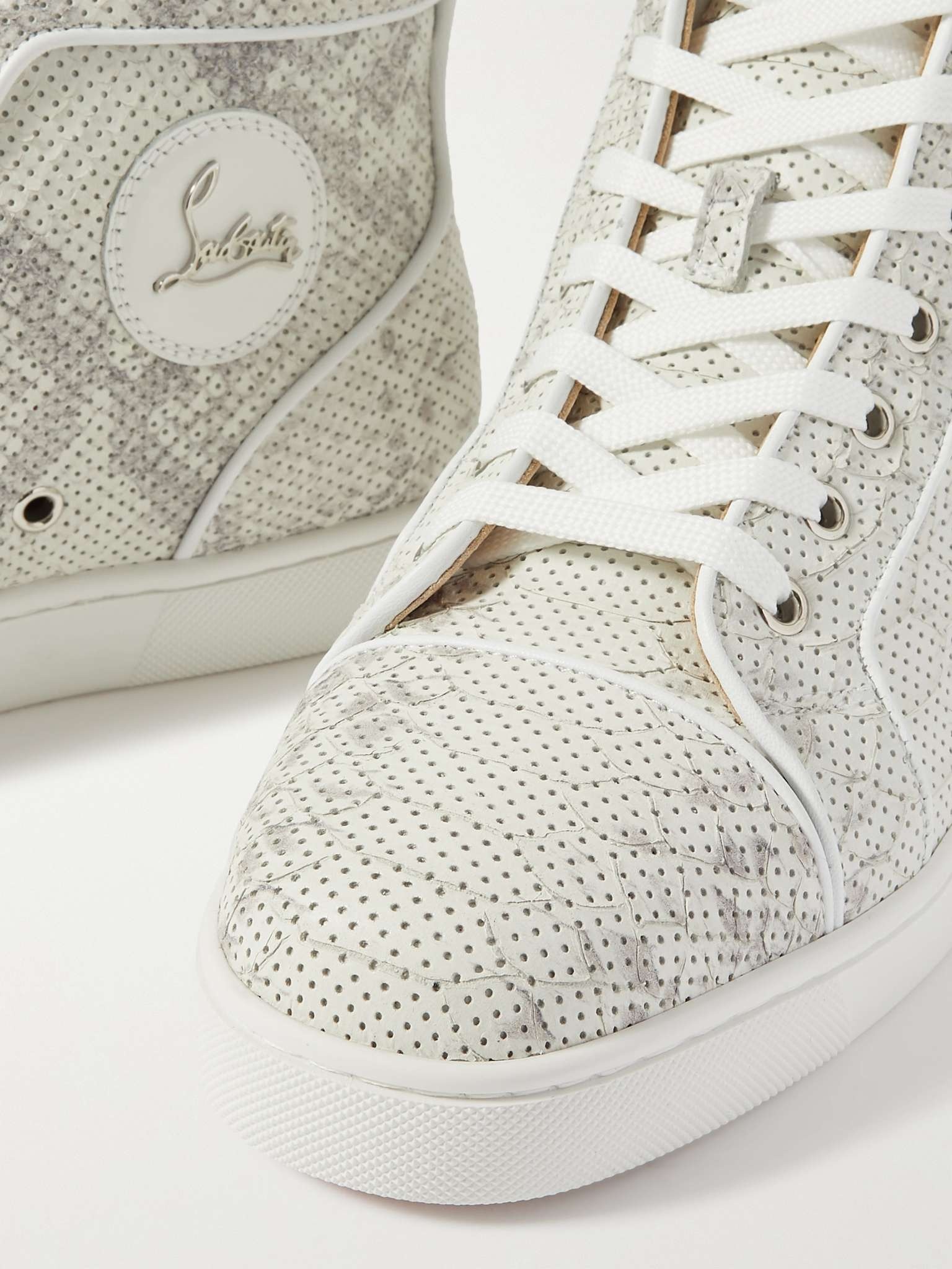 Louis Perforated Snake-Effect Leather High-Top Sneakers - 6