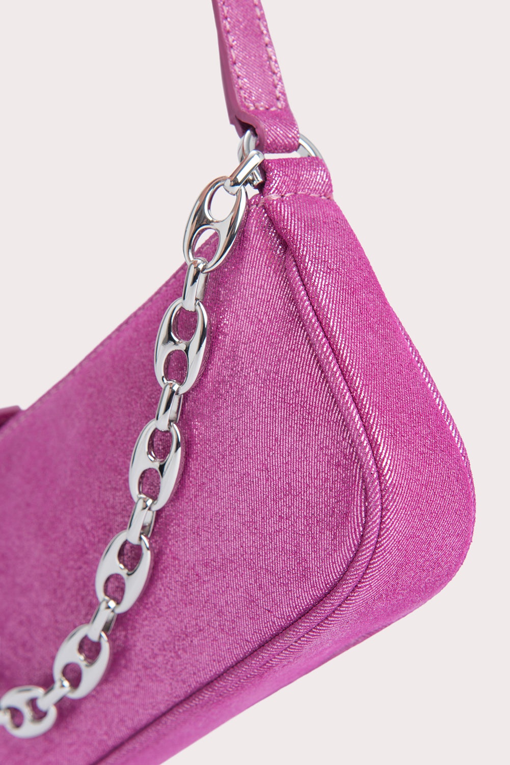 Mini Rachel Fuchsia Jeans Lame Leather - 5