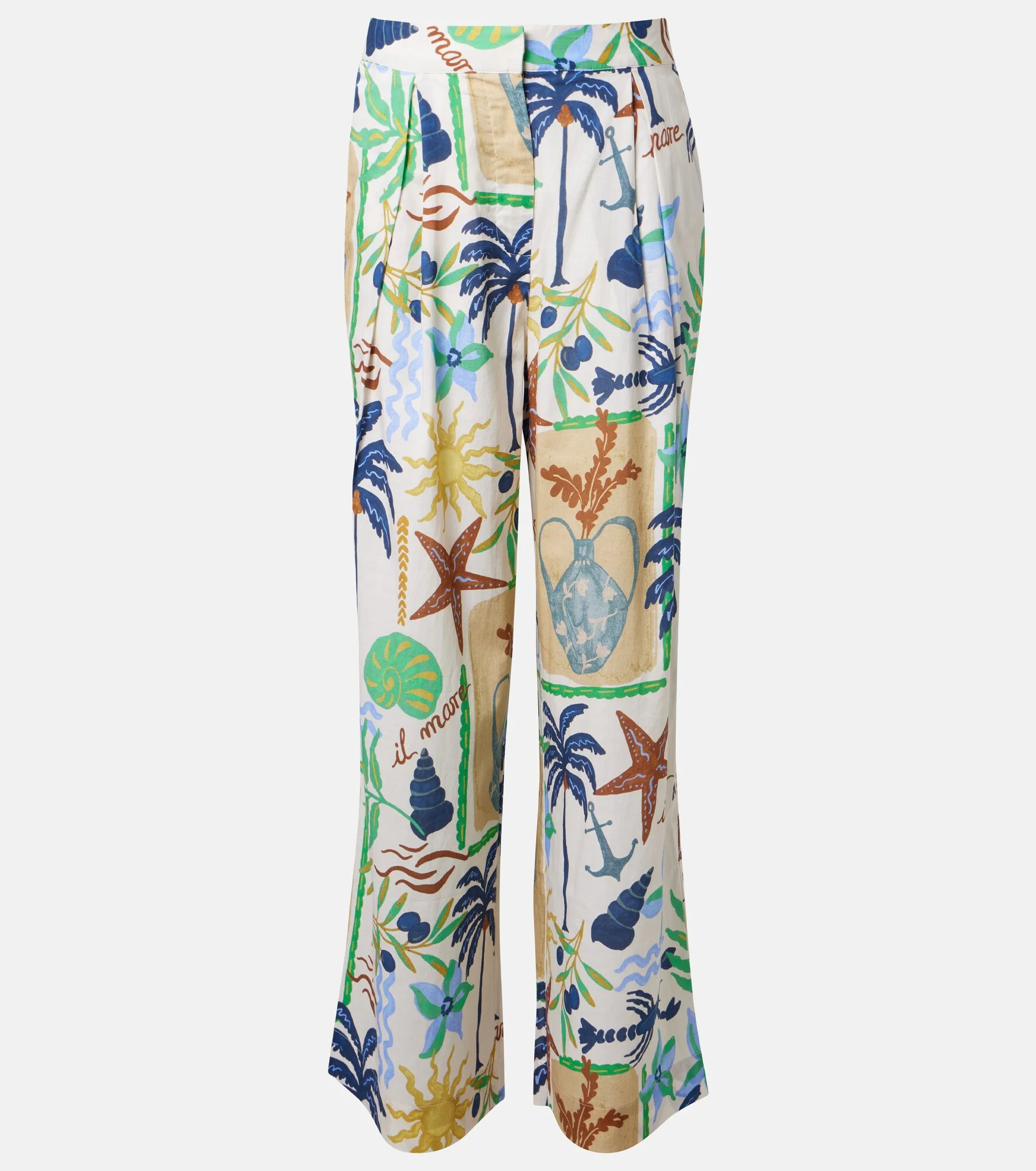 Trixie printed cotton wide-leg pants - 1