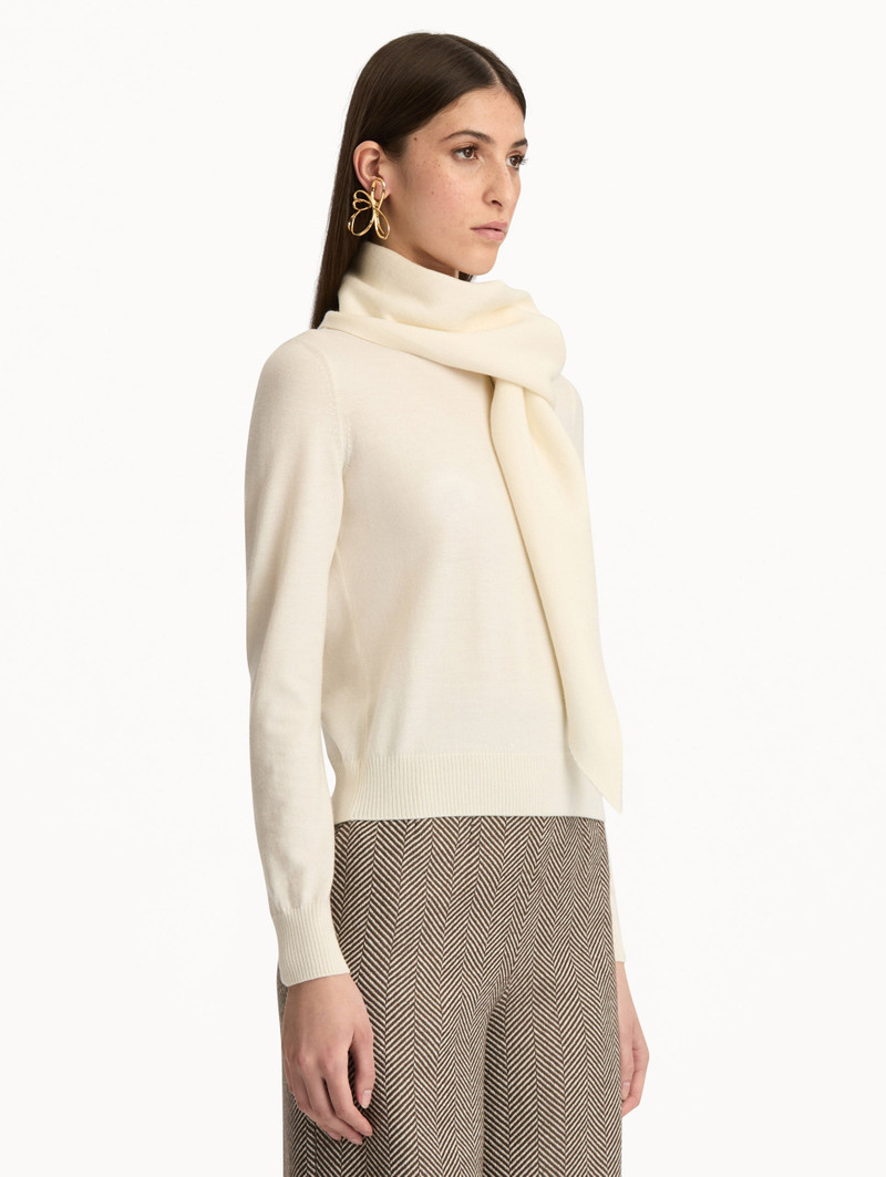 VIRGIN WOOL PULLOVER WITH SCARF 5