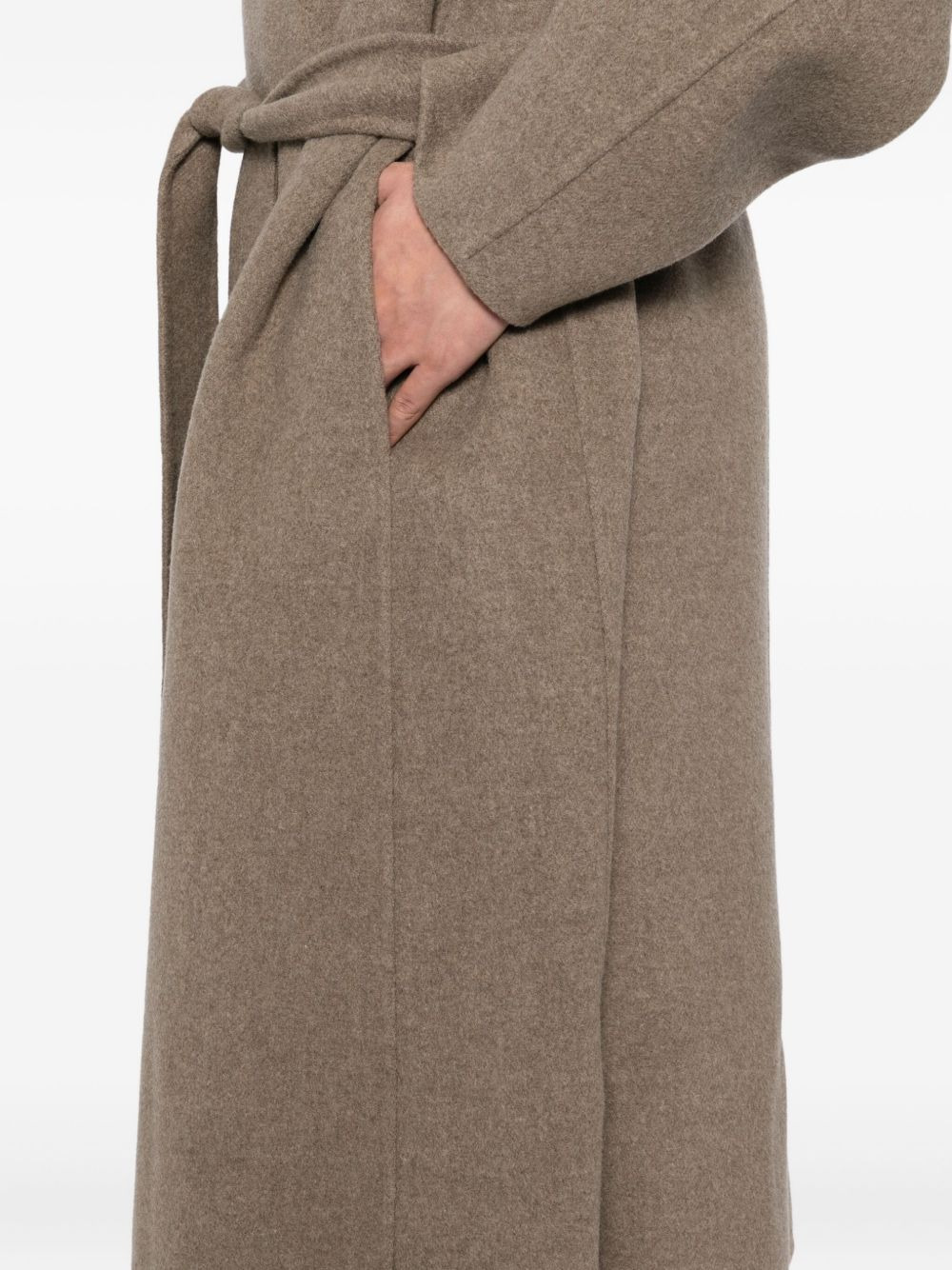 high-neck double-breasted coat - 5