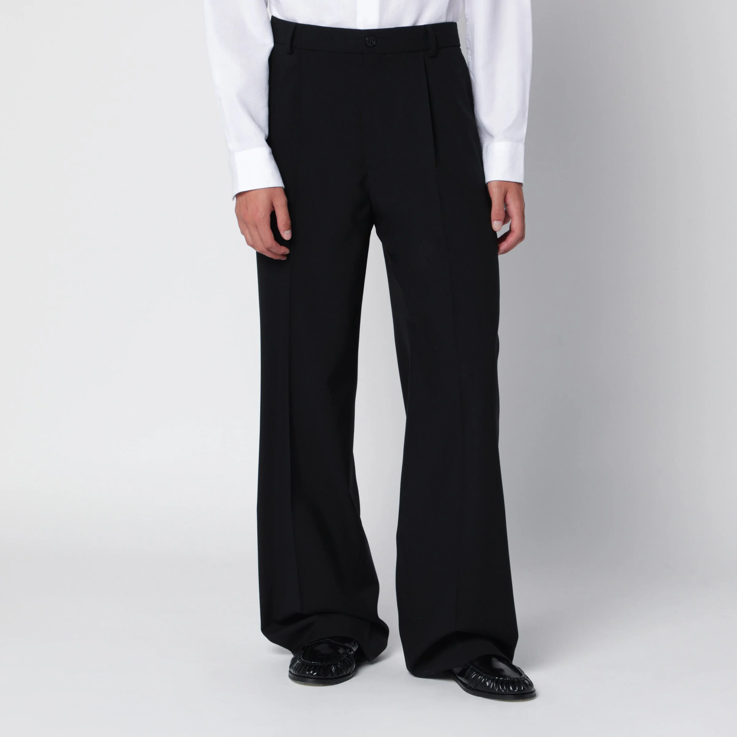 Penrud Black Wool Trousers - 1