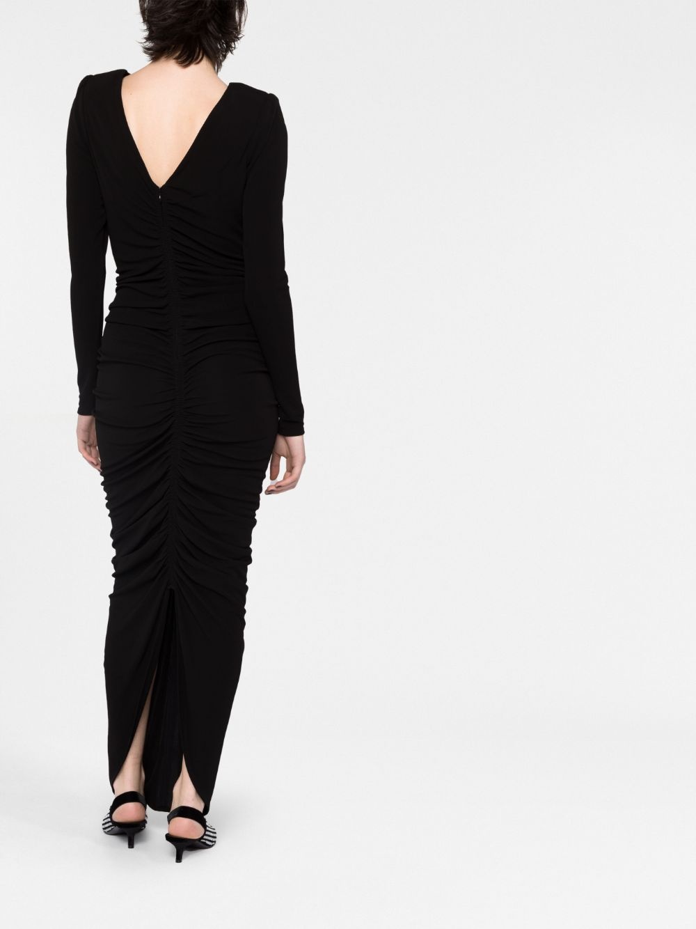 long-sleeved draped gown - 6