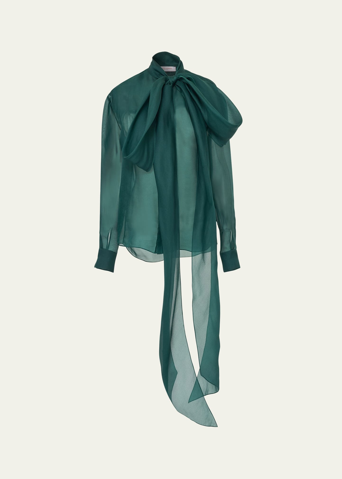 Bow Silk Button-Down Top - 1