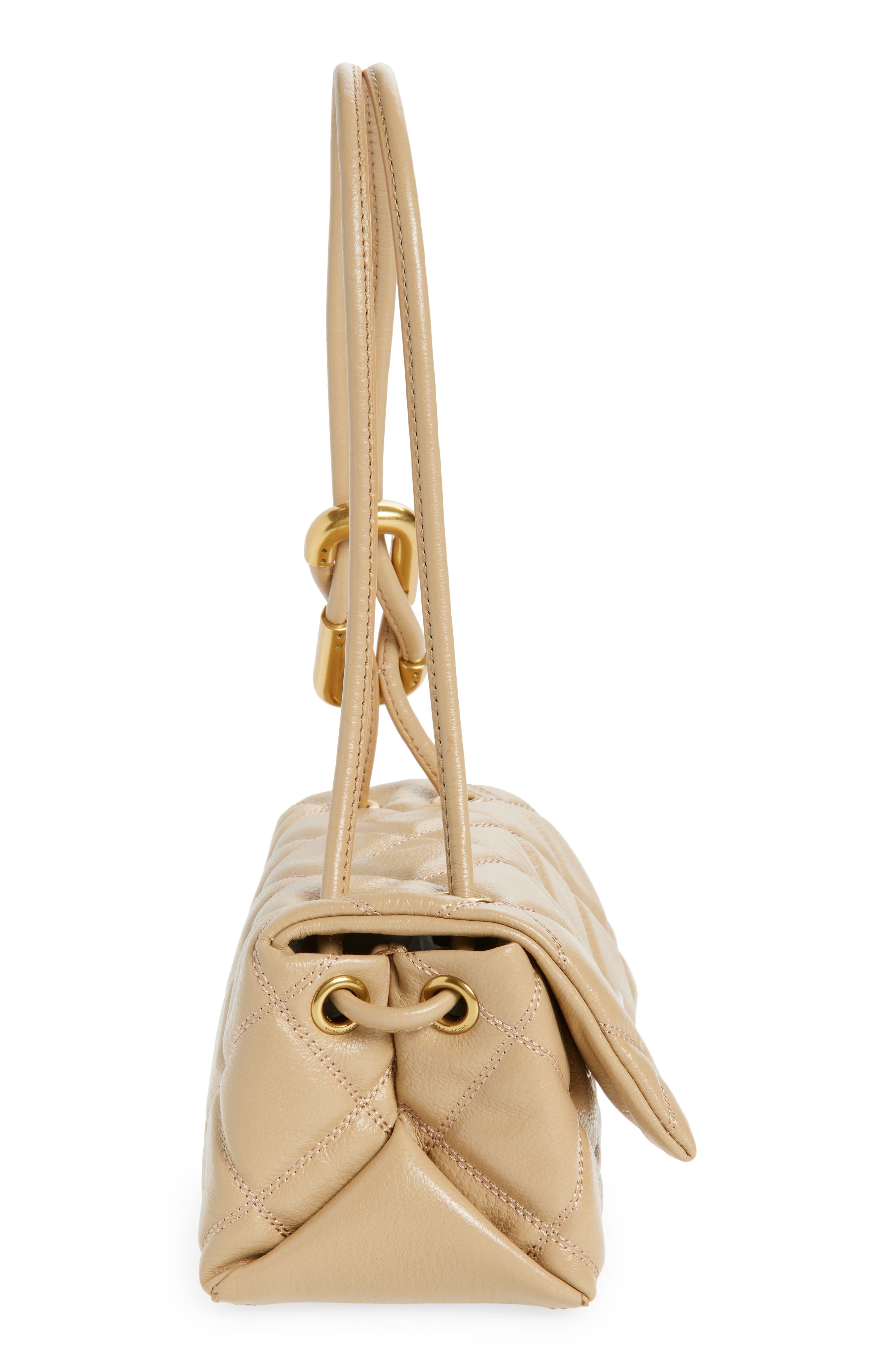 Marc Jacobs The Mini Dual Chain Diamond Quilted Leather Shoulder Bag in Camel at Nordstrom - 5