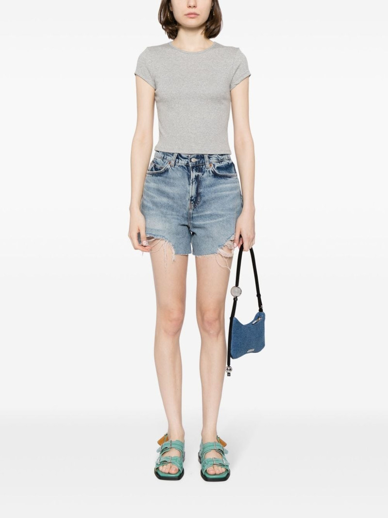 Reformation acid-wash denim shorts outlook