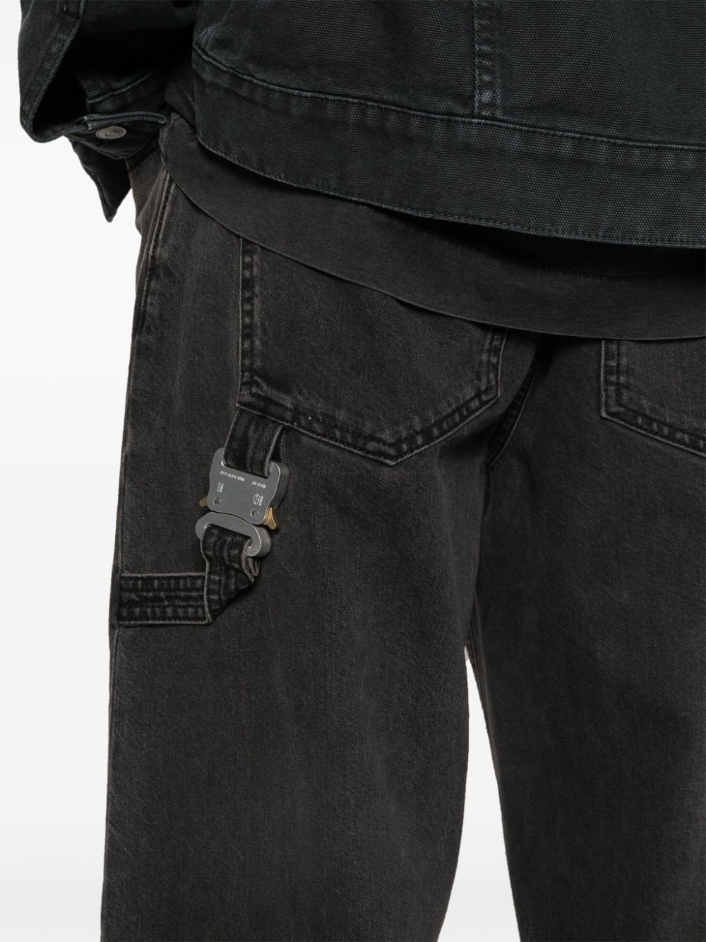 buckle-detailed straight-leg jeans - 5