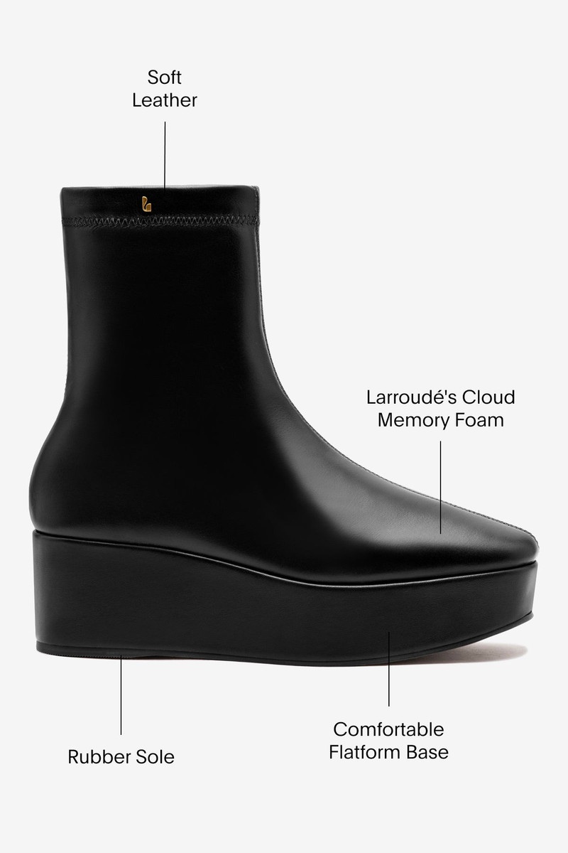 Dani Flatform Boot In Black Leather 5