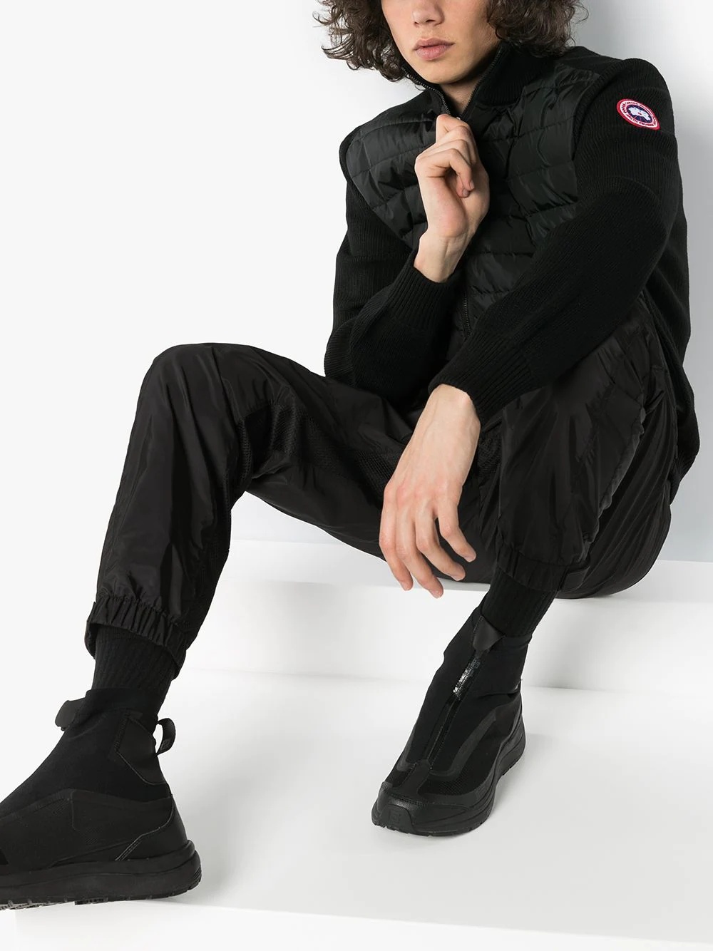 Hybridge wool-panelled padded jacket - 2