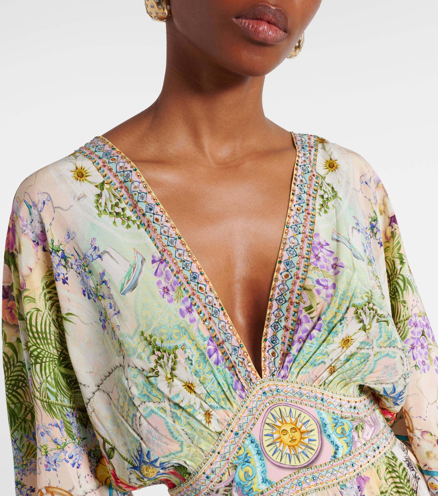 Embellished silk maxi dress - 4