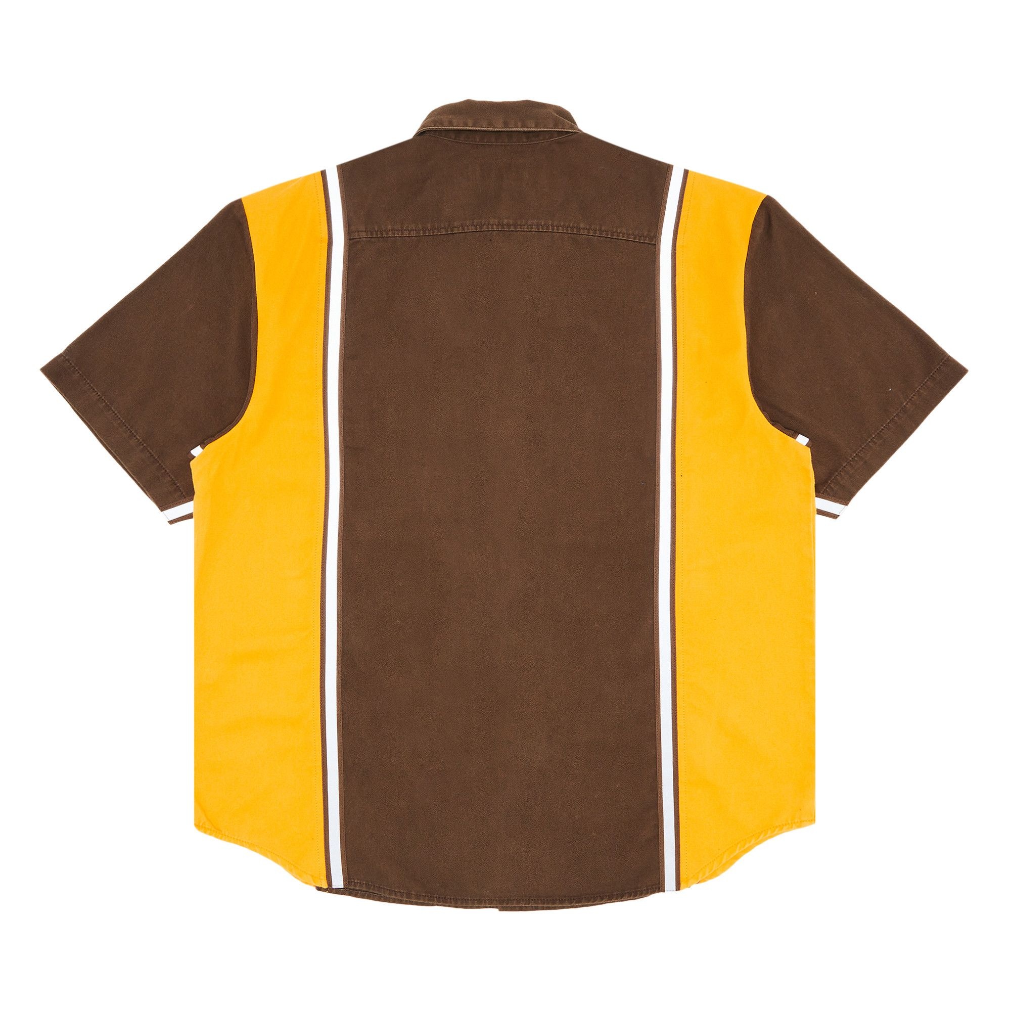 Supreme Reflective Stripe Short-Sleeve Work Shirt 'Brown' - 2