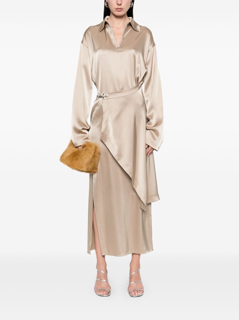 draped midi dress - 2