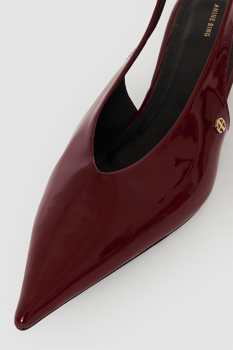 Hilda Slingback Pumps - Burgundy 5