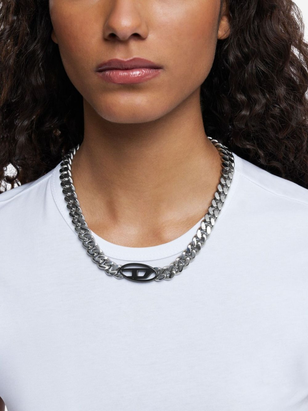 curb-chain logo necklace - 2