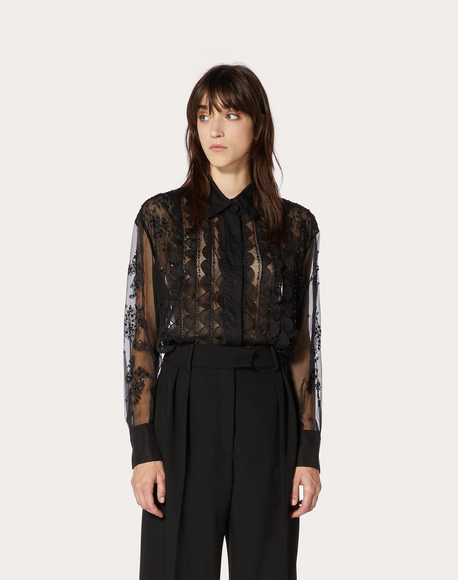 Embroidered Organza Shirt - 3