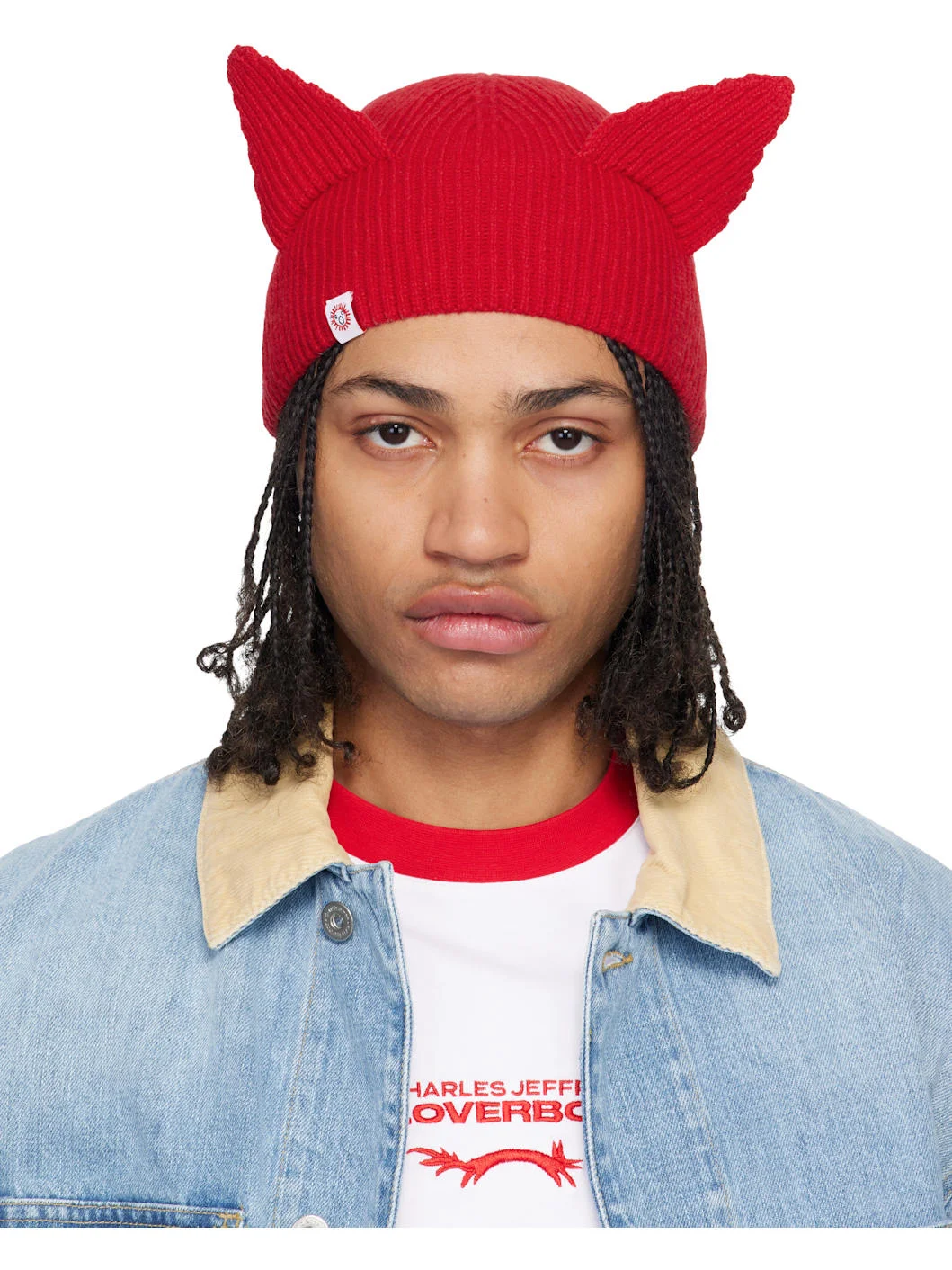 Red Ears Rib Beanie - 1