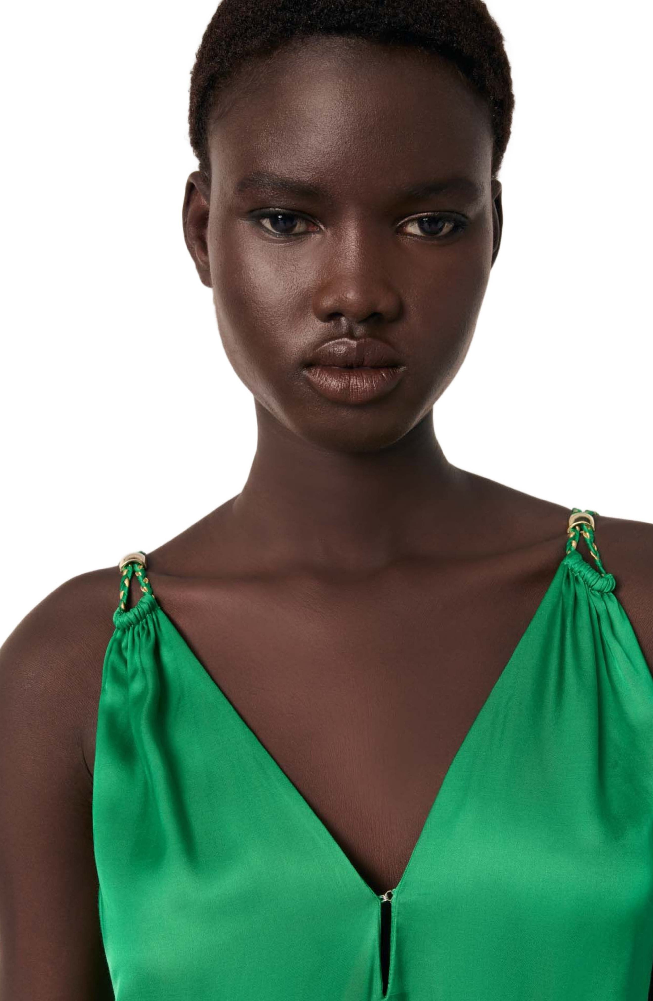 maje Satin-look maxi dress in Green at Nordstrom - 6