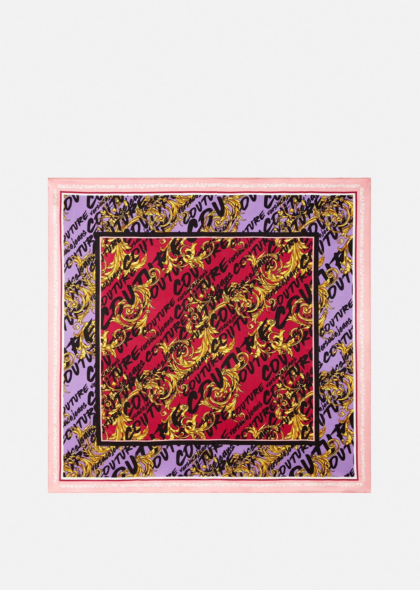 Logo Brush Couture Shawl Silk Foulard - 1