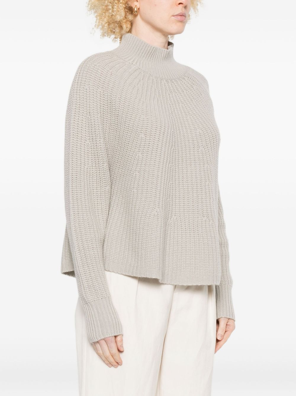 high-neck ribbed-knit sweater - 3