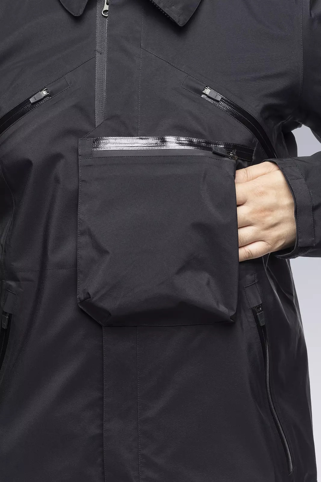 J1A-GTKR-BKS KR EX 3L Gore-Tex® Pro Interops Jacket Black with size 5 WR zippers in gloss black - 26