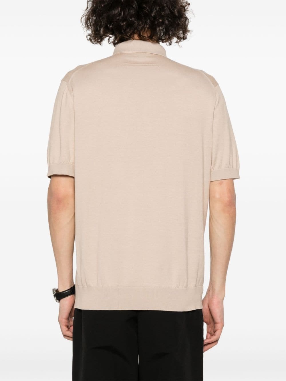 fine-knit cotton polo shirt - 4