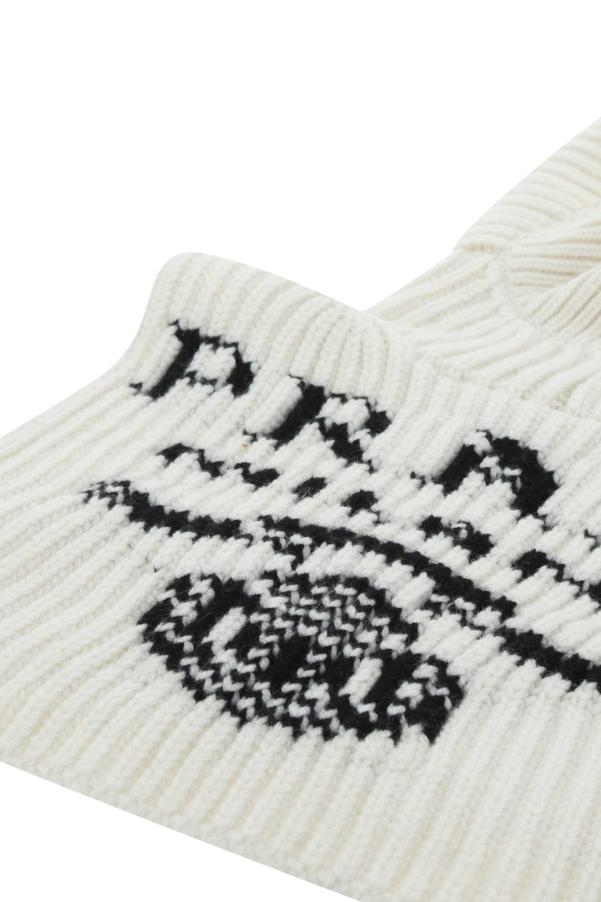 Prada Women Ivory Cashmere Balaclava - 3
