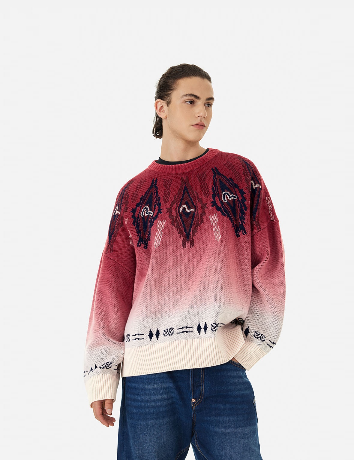 CHIMAYO TAPESTRY JACQUARD RELAX FIT KNIT SWEATER - 5
