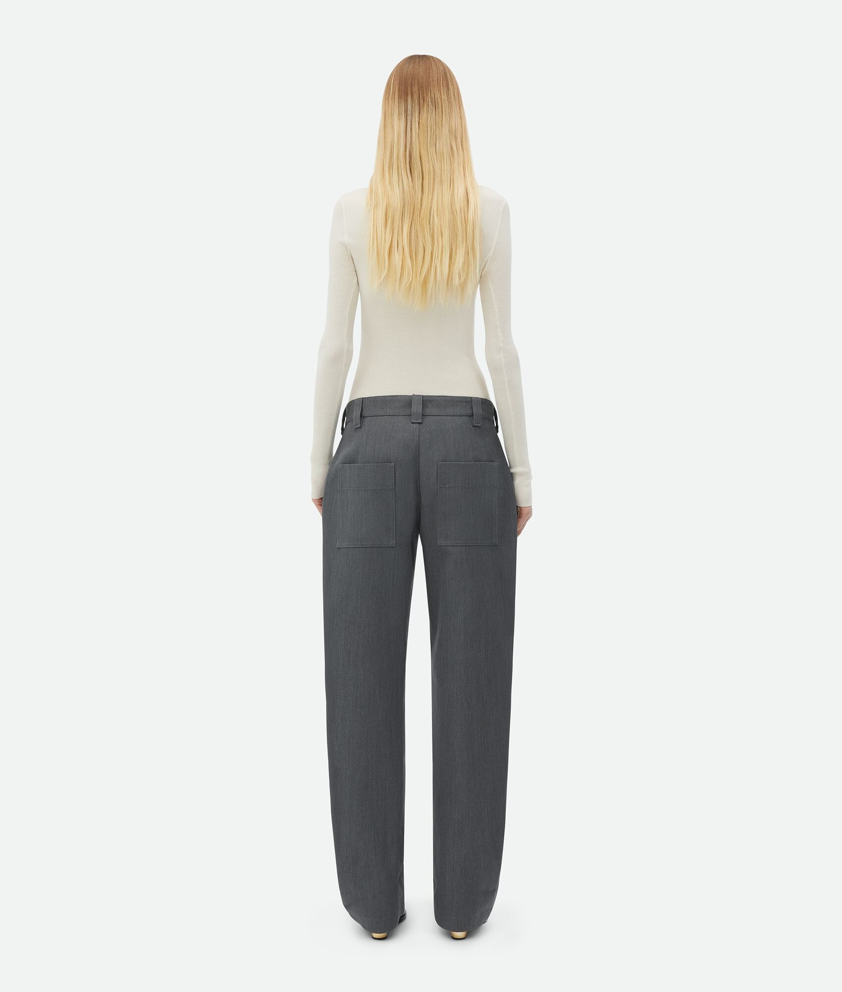 Bonded Wool And Cotton Tapered Pants - 3