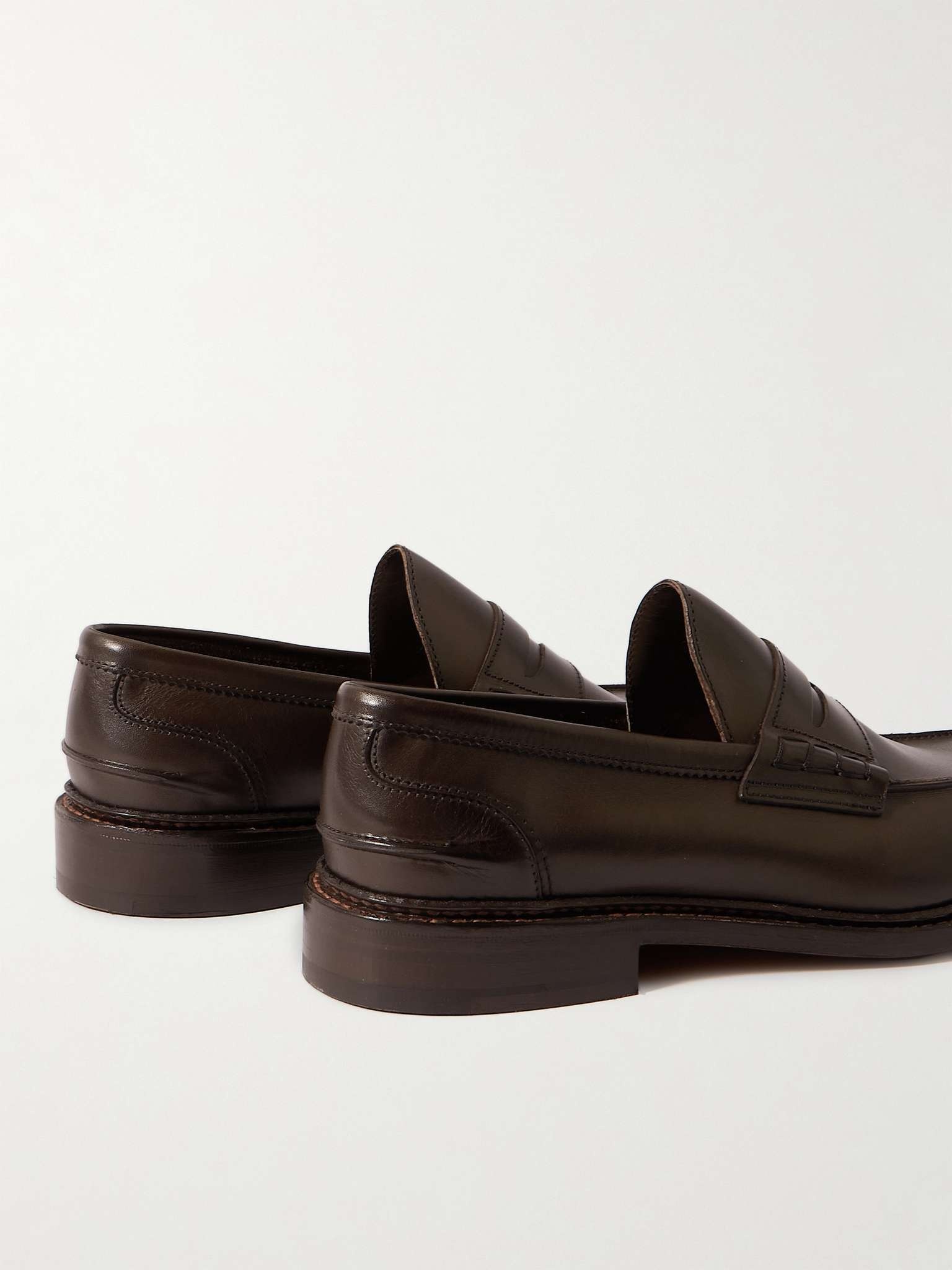 Adam Burnished-Leather Penny Loafers - 5
