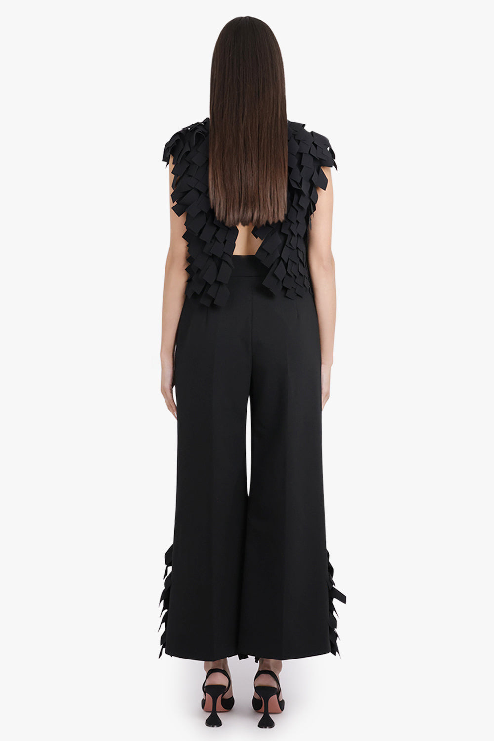 MULTI RECTANGLE CULOTTE PANT | BLACK - 5