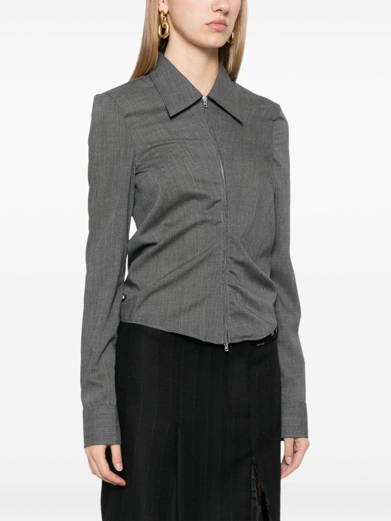 Slim Zip Shirt Ripe Antracite Grainy Wool 3