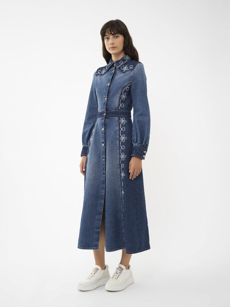 EMBROIDERED DENIM SHIRT DRESS 4