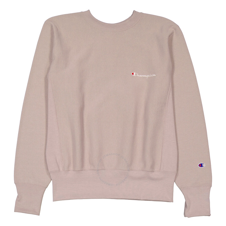 Champion Greyish Reverse Weave Script Logo Crew Sweatshirt - 1