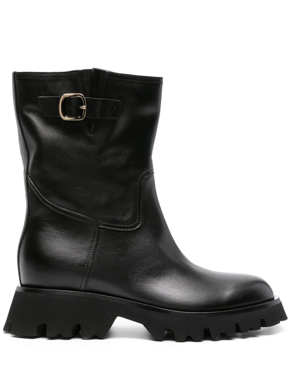 zip-up ankle leather boots - 1