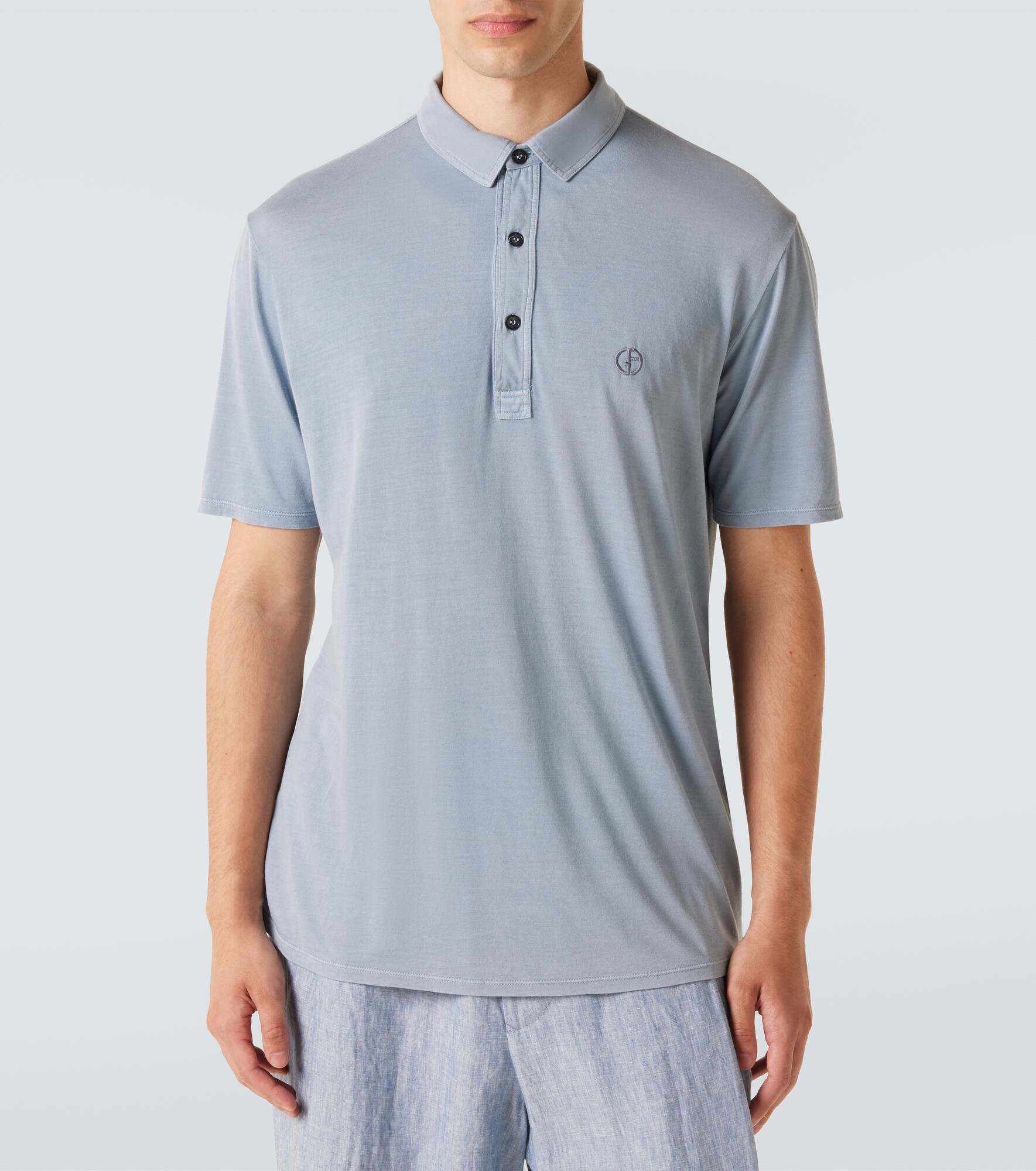 Silk and cotton polo shirt - 3