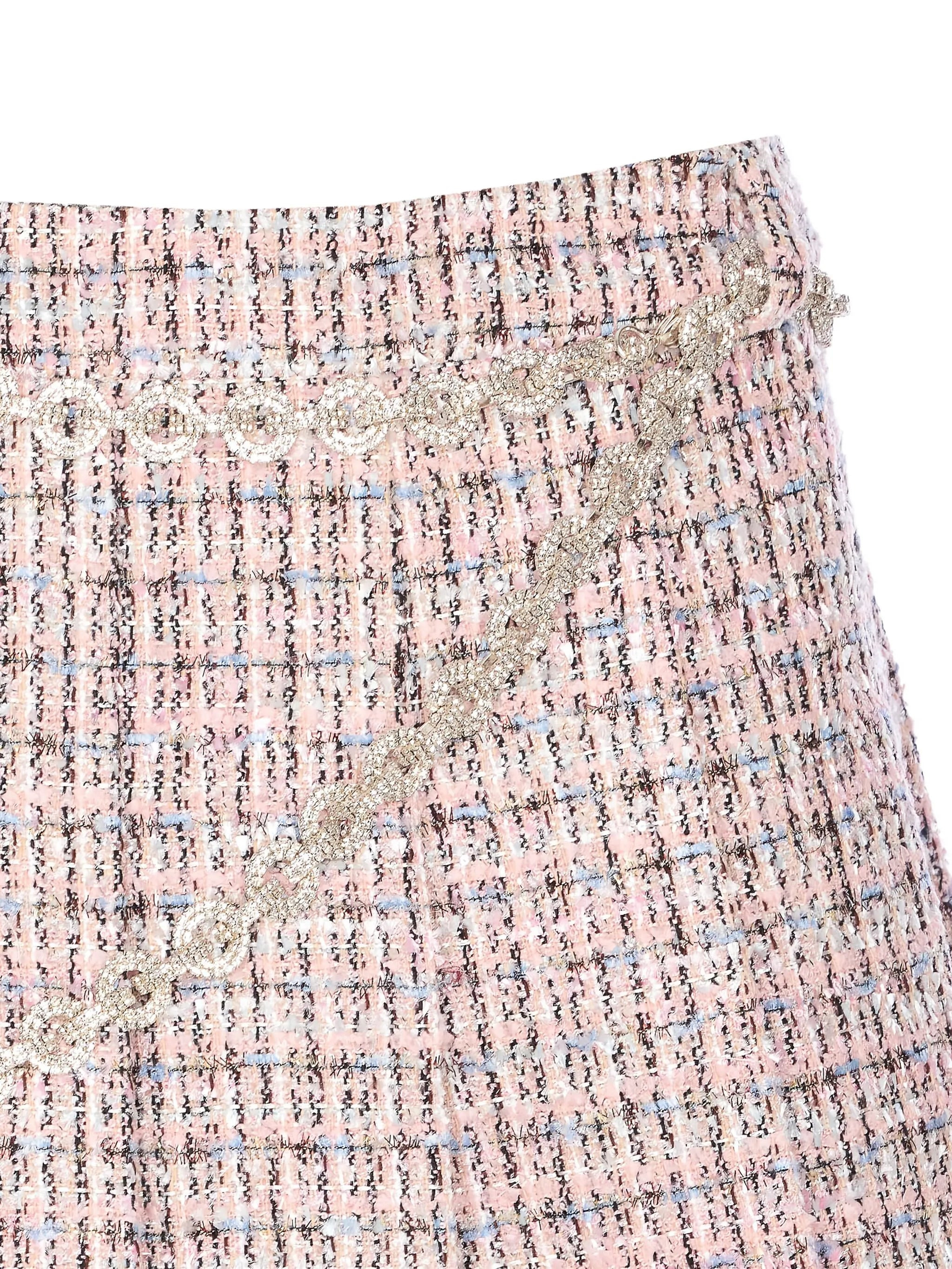 Self-portrait Crystal-embellished Tweed Mini Skirt - 2