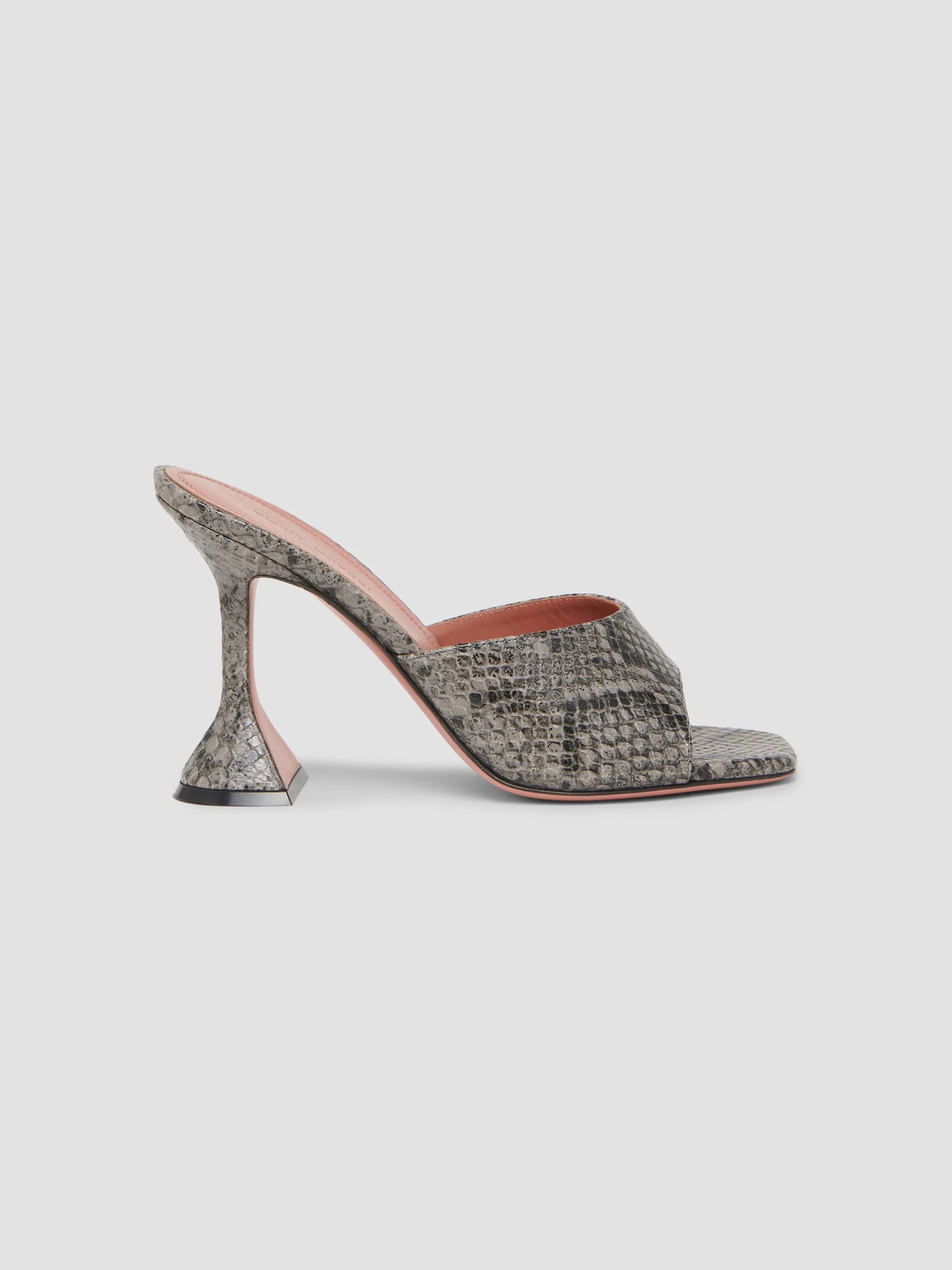 Women's Lupita 95MM Snakeskin-Embossed Leather Sandals - Grey Snake - 1