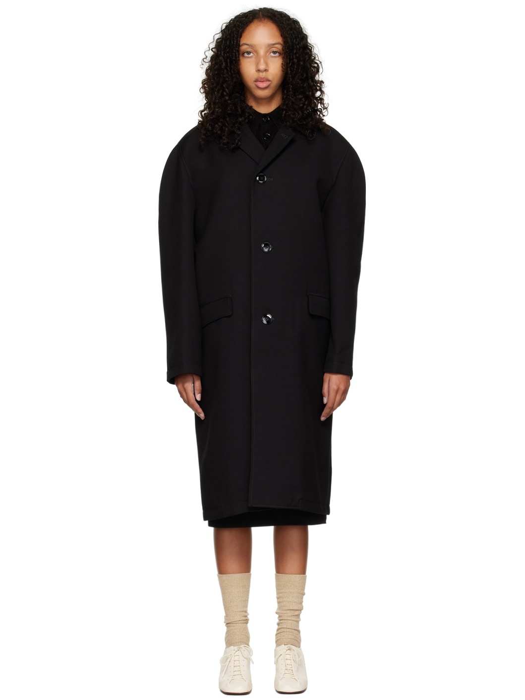 Black Crombie Coat - 1