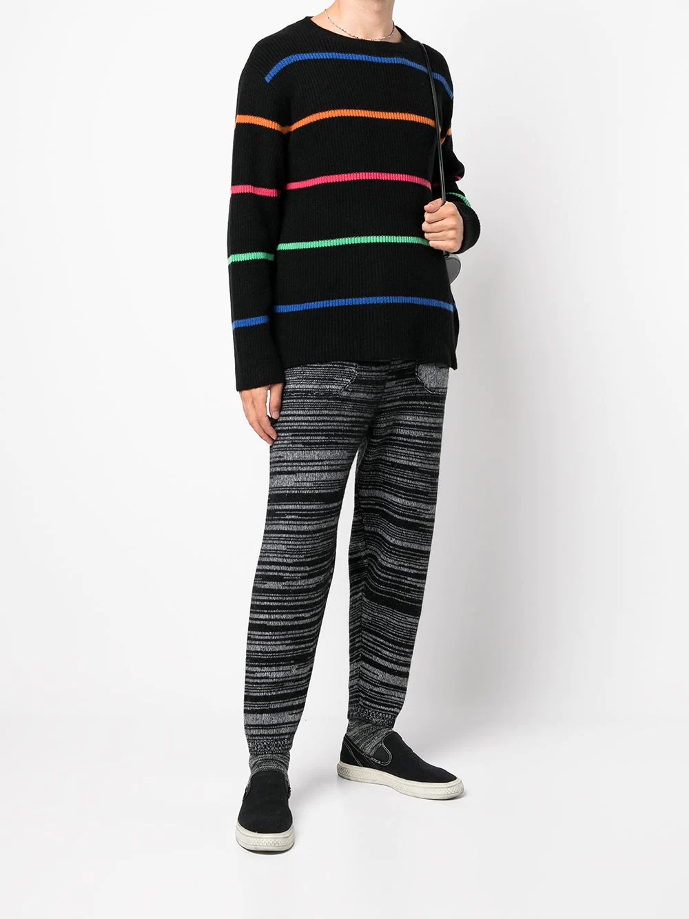 stripe heavy joggers - 2