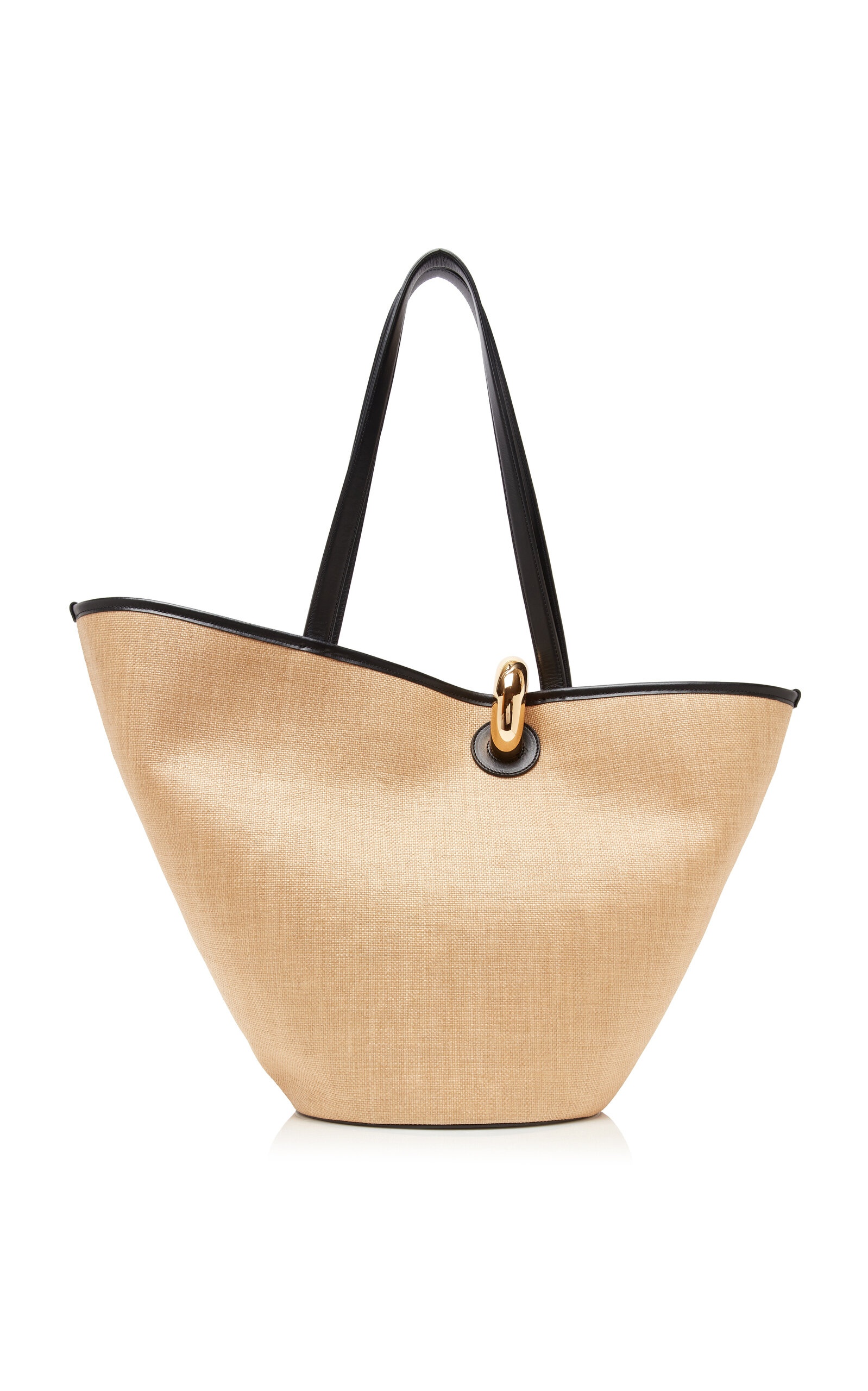 Leather-Trimmed Canvas Tote neutral - 6