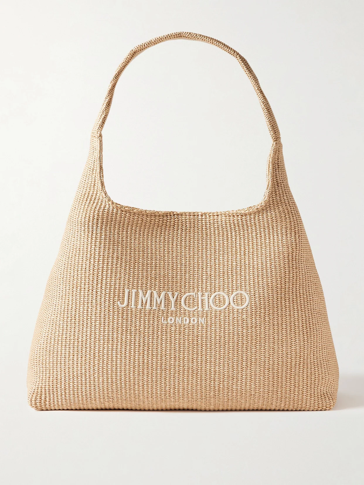 Embroidered Raffia Tote - 1