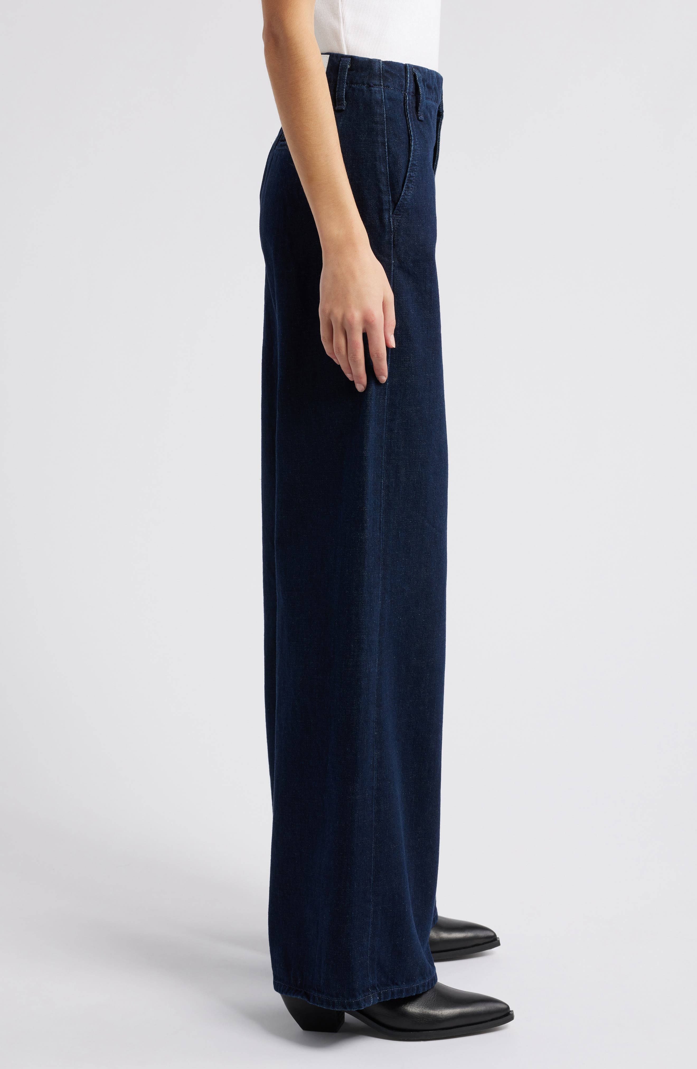 Re/Done Wide Leg Trouser Jeans in Cross Hatch Rinse at Nordstrom - 3
