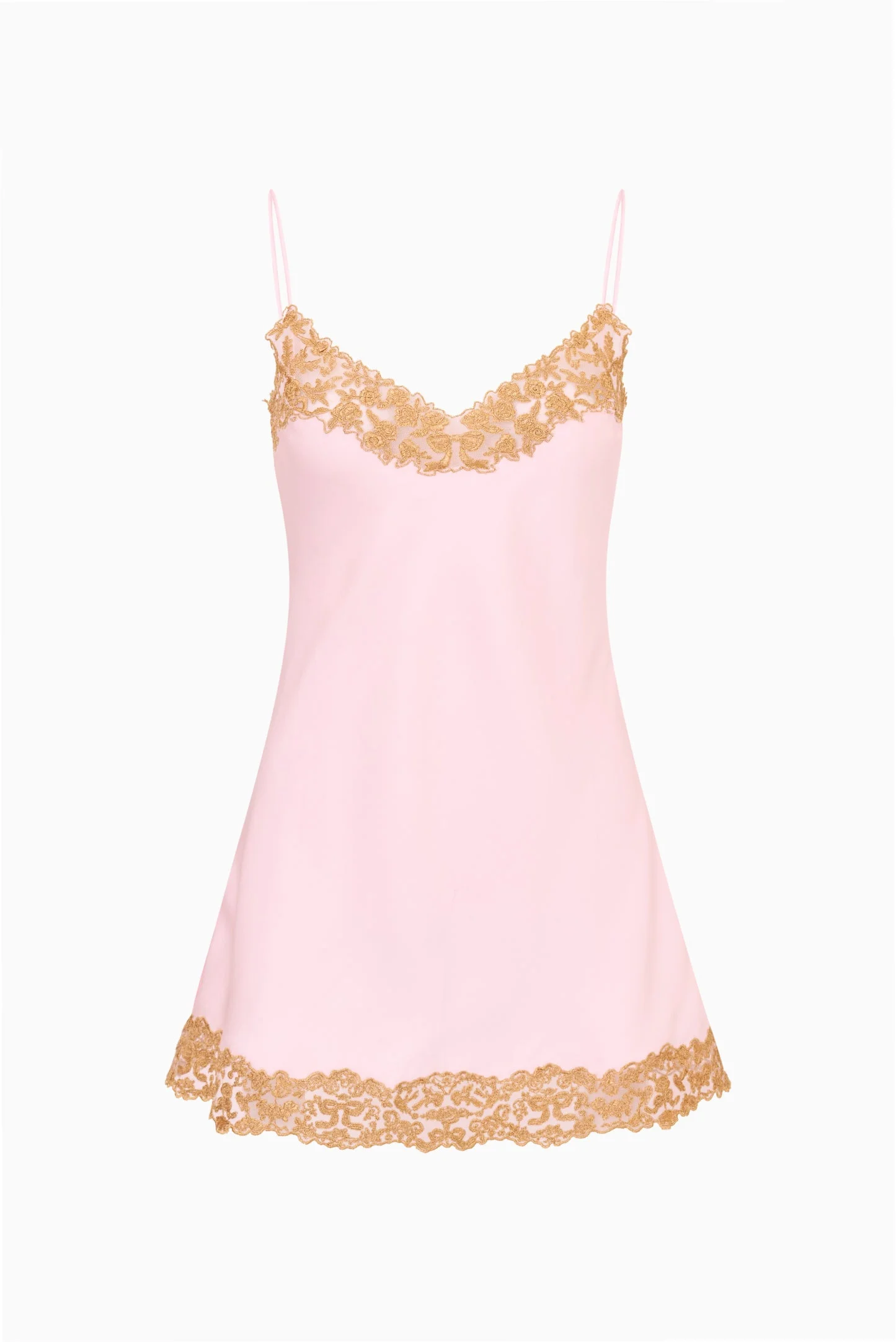 Zulla Lace Charmeuse Slip Dress - 1