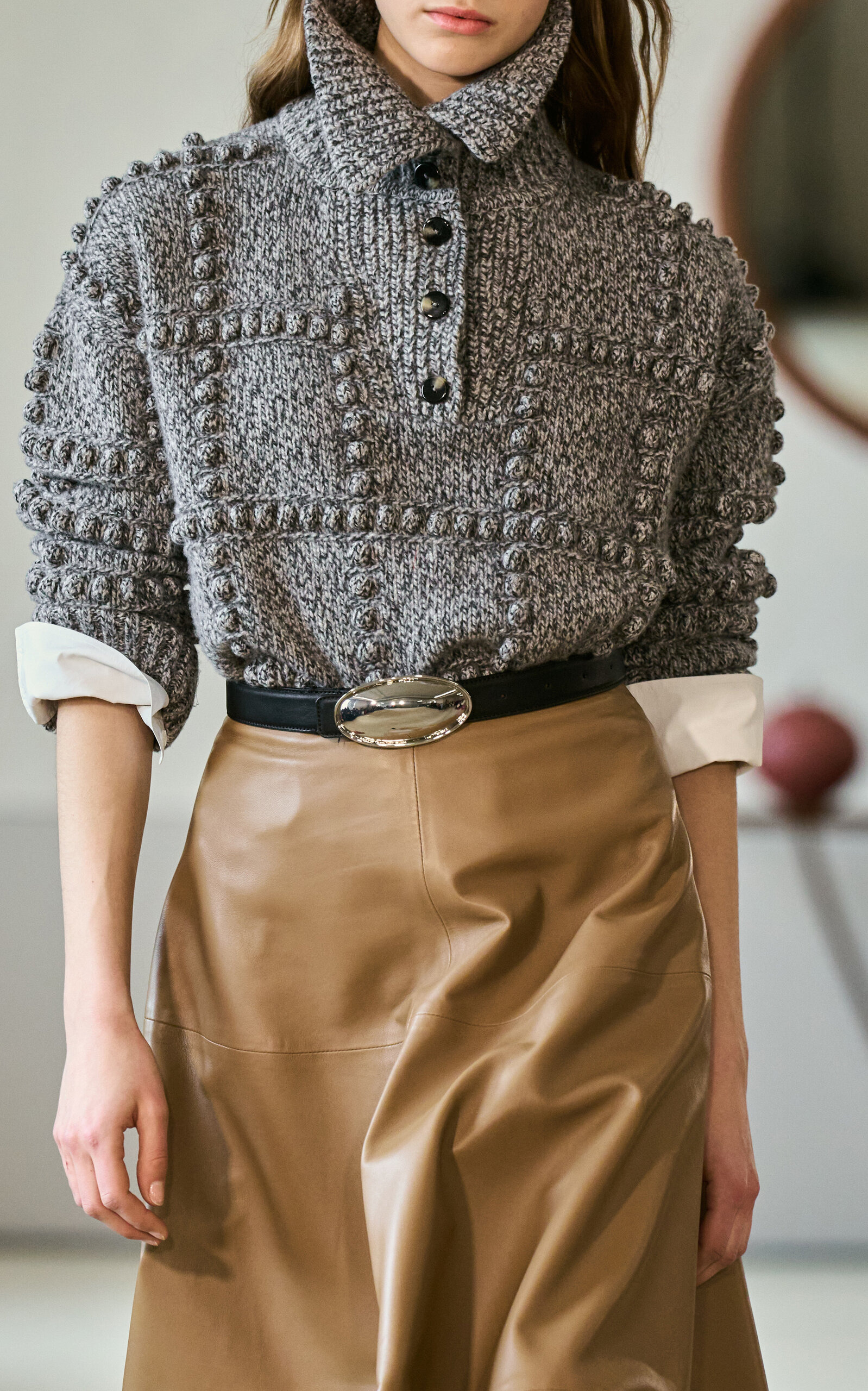 Mitch Textured Merino Wool Sweater grey - 6