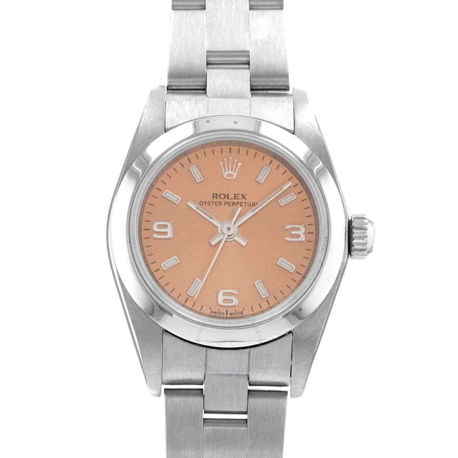 Pre-owned Rolex Oyster Perpetual 24 Automatic Chronometer Pink Dial Men's Watch 76080 PSO - 1