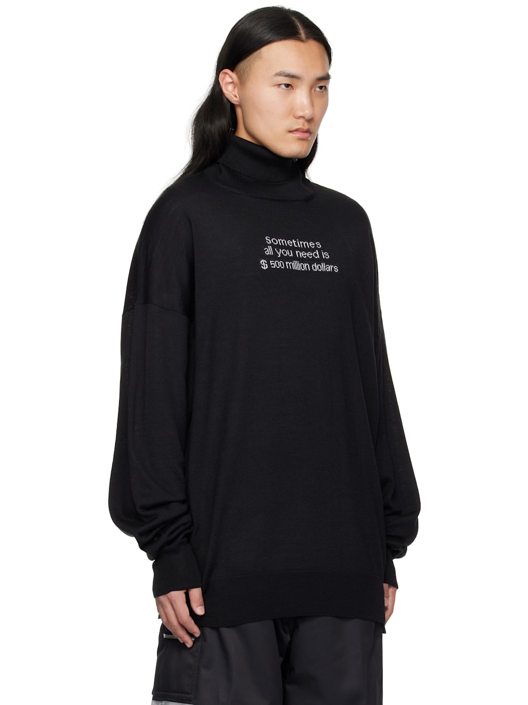Black '500 Million Dollars' Turtleneck - 2
